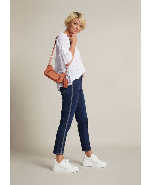 Madly Sweetly Shirred Lines Top - White