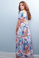 Vassalli Tiered Short Sleeved Dress - Nature