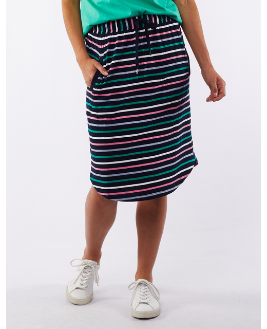 Elm Connected Skirt - Navy/Green/Pink/Blue Stripe