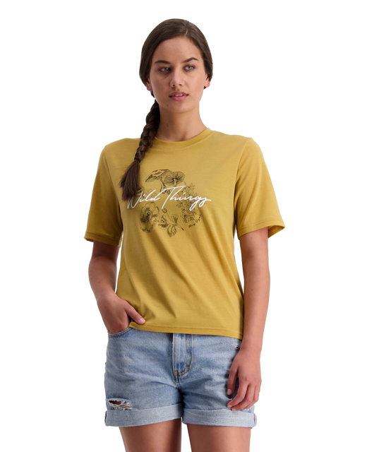 Mons Royale Icon Relaxed Tee Wild Things - Honey