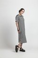 Siren Striped Midi Dress - Black Stripe