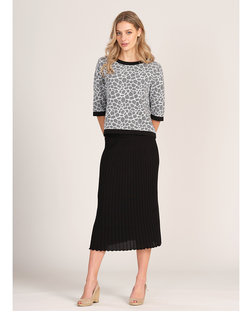 Optimum Knitwear Flared Skirt - Black