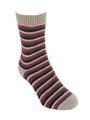 Lothlorian Merino Possum Sock - Multi Stripe Natural