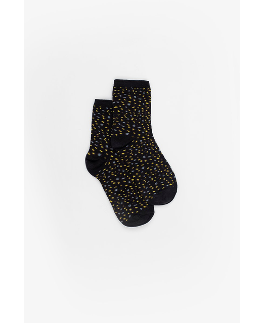 Antler NZ Gold Leopard Sock - Black