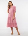Elm Constance Tiered Dress - Chateau Rose