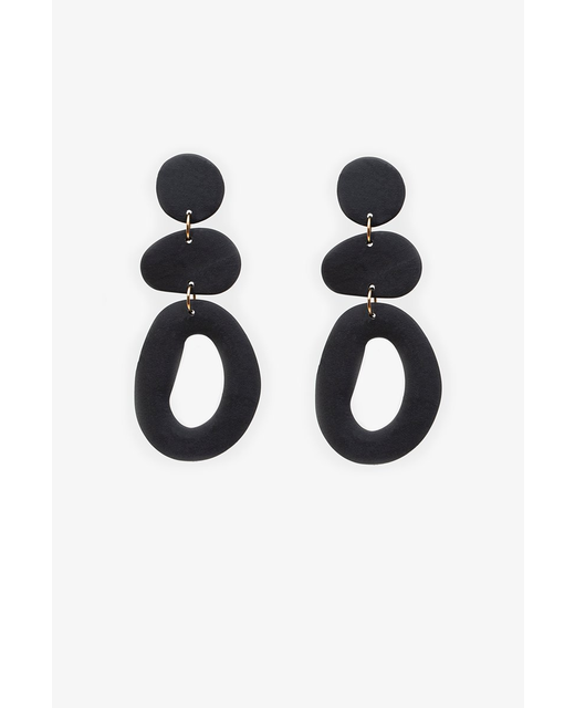 Antler Drop Earrings - Black