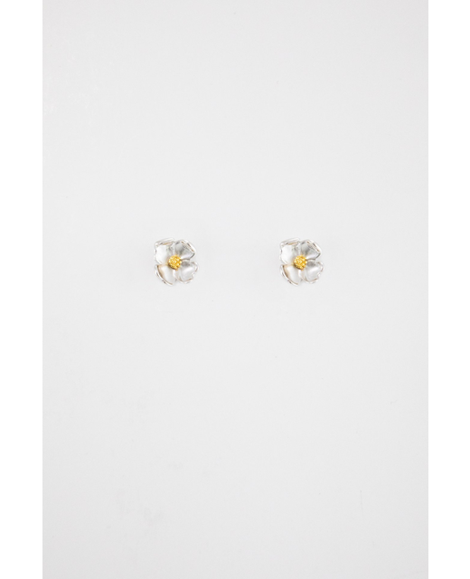 Antler Flower Earring - Silver 