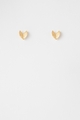Antler Folded Heart Earring - Gold