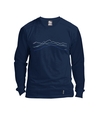 Seabreeze T Shirt Long Sleeve Merino Mountain Peaks - Ink