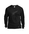 Seabreeze T Shirt Long Sleeve Merino Silver Fern - Black