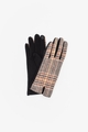 Antler NZ Gloves - Plaid Toffee and Black