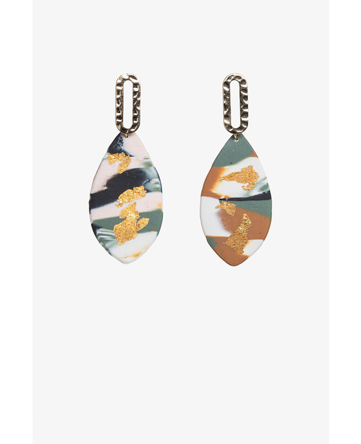 Antler Abstract Earring - Gold Foil