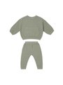 Quincy Mae Waffle Top and Pant Set - Spruce