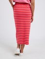 Elm Sunset Stripe Skirt - Cherry and Peach Stripe