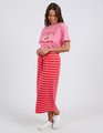 Elm Sunset Stripe Skirt - Cherry and Peach Stripe