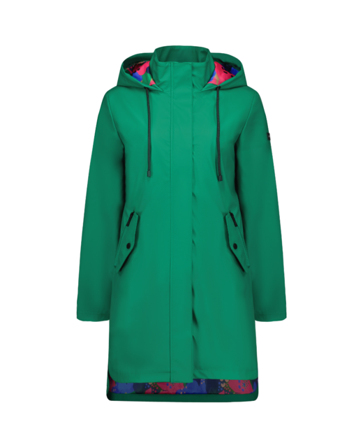 Moke Billie Rain Coat - Emerald with Puddles